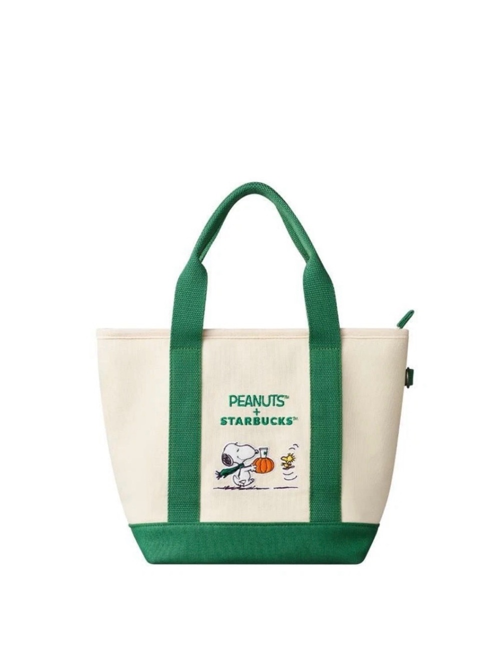 Starbucks x Peanuts Cream & Green Canvas Tote Bag 2026 fall